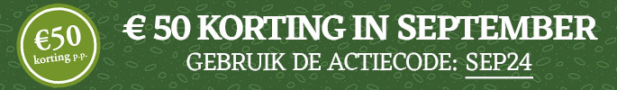 €50 korting in september. Gebruik de actiecode: SEP24