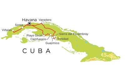 Routekaart Cuba, 20 dagen