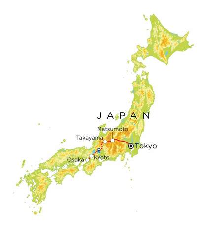 Routekaart Japan, 15 dagen