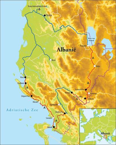 Routekaart Fietsreis Albanië, 8 dagen