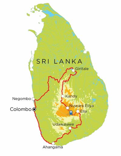 Routekaart Sri Lanka, 15 dagen