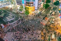 Shibuya crossing, famous crossroad, Tokyo, Japan