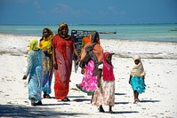 Vrouwen strand Zanzibar