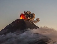 	Eruptions and lava streams at the El Fuego volcano, Guatemala